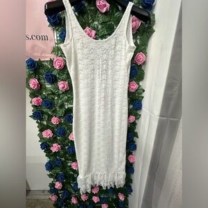 HIDDEN No Doubts Sleeveless Bodycon Ruffle Midi Dress